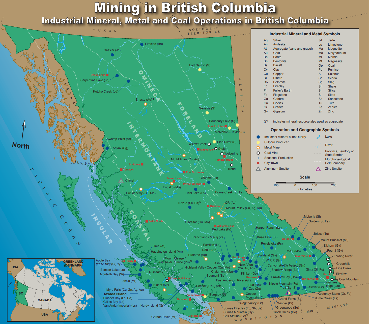 BC Mining Regions Map